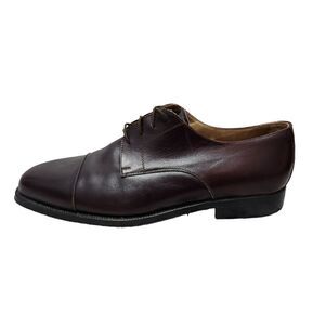 Ciro Schiano Men's Dress Shoes Size 10 Leather Cap Toe Oxfords Red Brown Leather